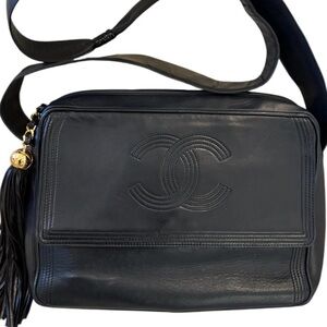 Chanel Lambskin Tassel CC Logo Camera/Shoulder Bag